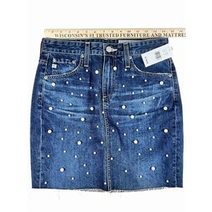 AG Adriano Goldschmied Women's Pencil Jean Shirt W/ Pearls, Size 28 Waist, NWOT